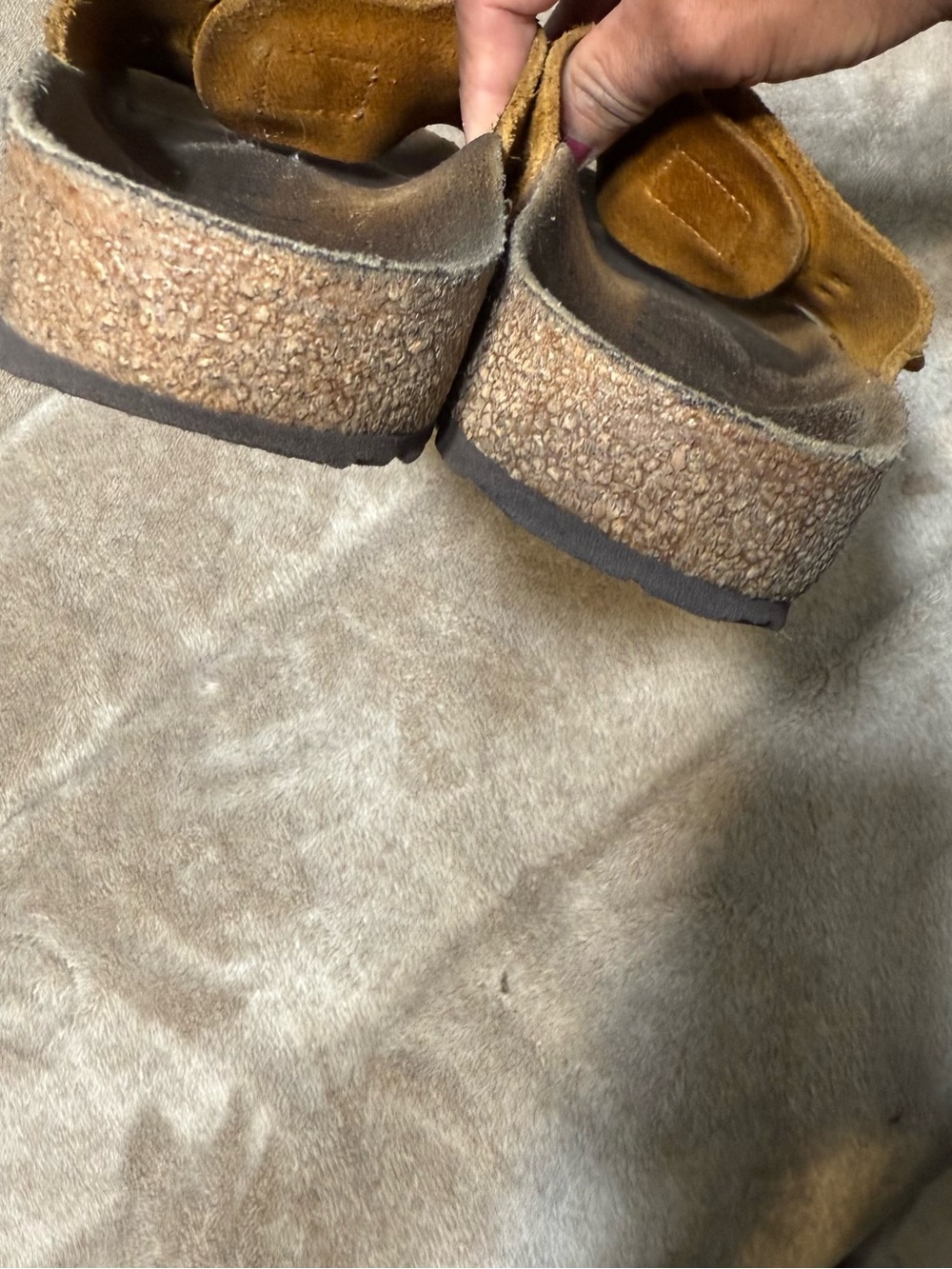 Birkenstock OITA Suede Leather Braided Slides Sandals Taupe Sz 38/US 8 NARROW - Picture 8 of 14
